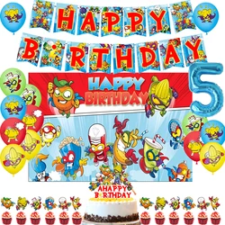 Superzings Birthday Party Decoration Balloon Banner Backdrop Cake Topper Superthings Party Supplies Baby Shower