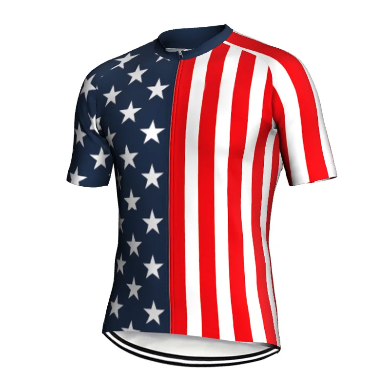 USA Bicycle Short SleeveRoad Jersey MTB Clothes Cycling Top Downhill Shirt Endurance Jacket Cycline Ride Wear Outdoor Regiment