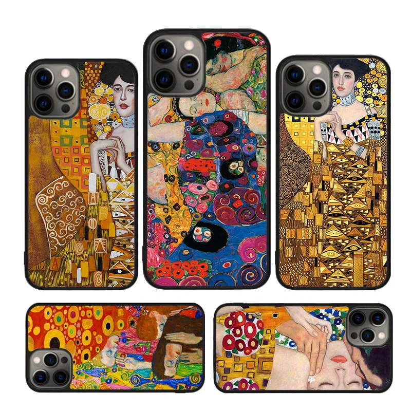 Gustav Klimt Abstract painting phone Case For iPhone 16 15 Plus 12 mini 13 11 14 Pro XR XS Max cover shell coque