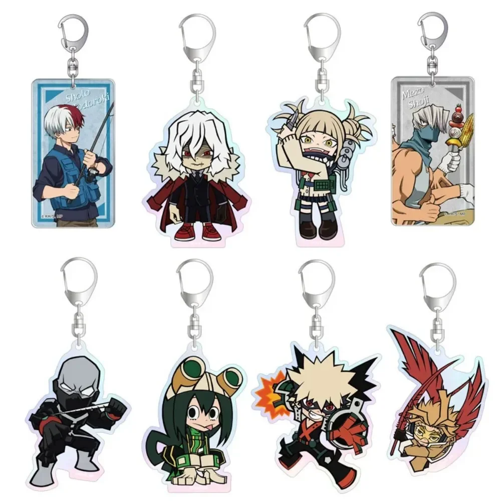 Anime 6cm My Hero Academ Keychain Acrylic Figure Midoriya Izuku Deku Key Chain Cartoon Character Pendant Keyring Accessories Jew