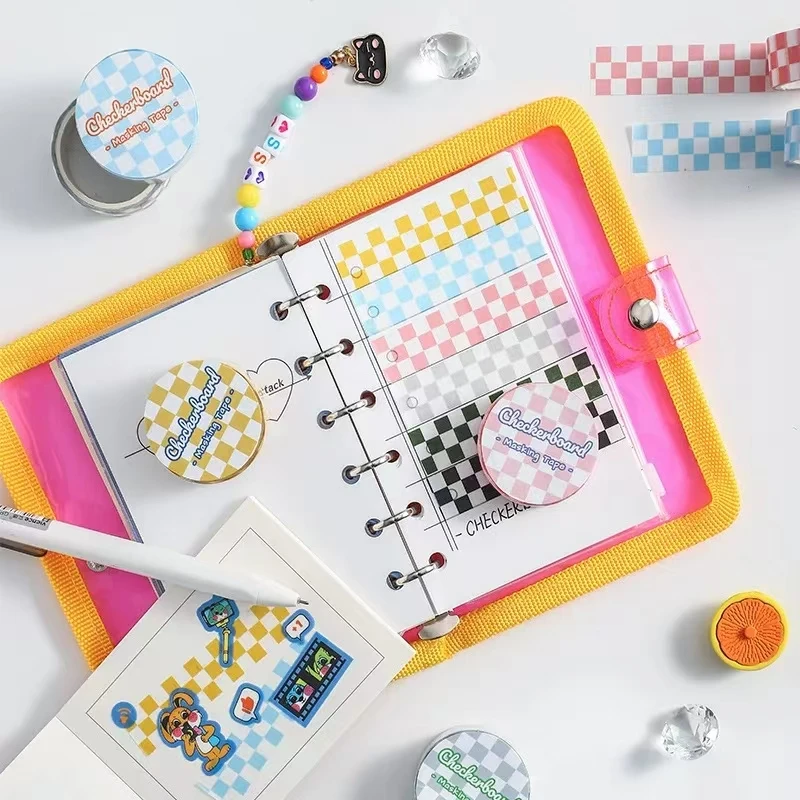 

Grid Washi Tape 15 Mm Wide Decorative Colored Checkerboard Masking Tapes For Scrapbooking Diy Decor And Crafts Gift Wrapping