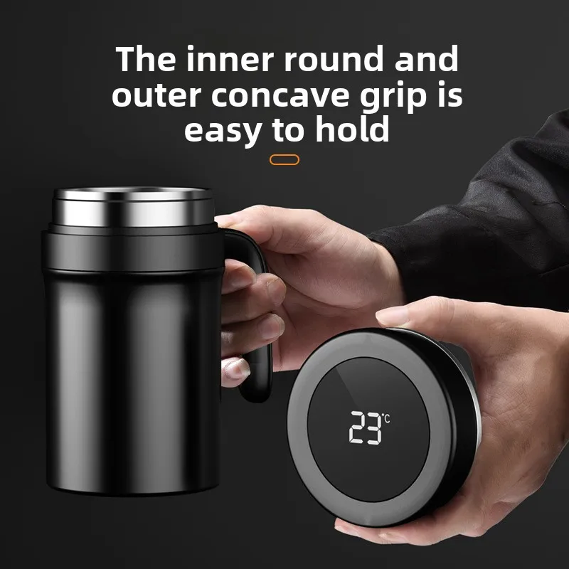 High-end intelligent insulated cup, 316 stainless steel drinking cup, with handle intelligent temperature display water kettle