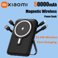 Xiaomi Wireless Portable Charger 50000mAh Magnetic Power Bank Cables LED Display 22.5W PD Fast Charging For Apple Samsung Xiaomi