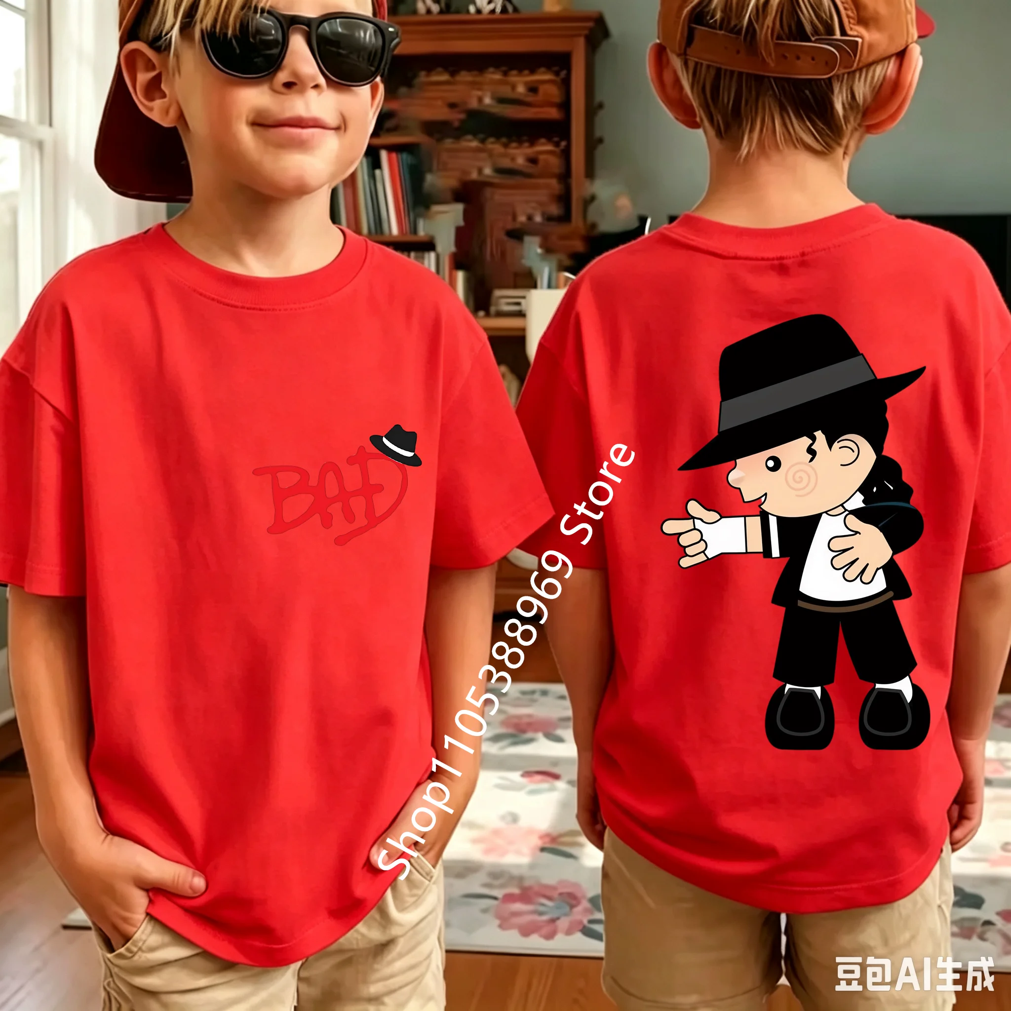 2026 Neues King of Pop Michael Jackson Kinder-T-Shirt, Cartoon-Baumwoll-Oberteile, MJ-T-Shirts für Jungen und Mädchen, Geburtstagsgeschenk – Detail 17