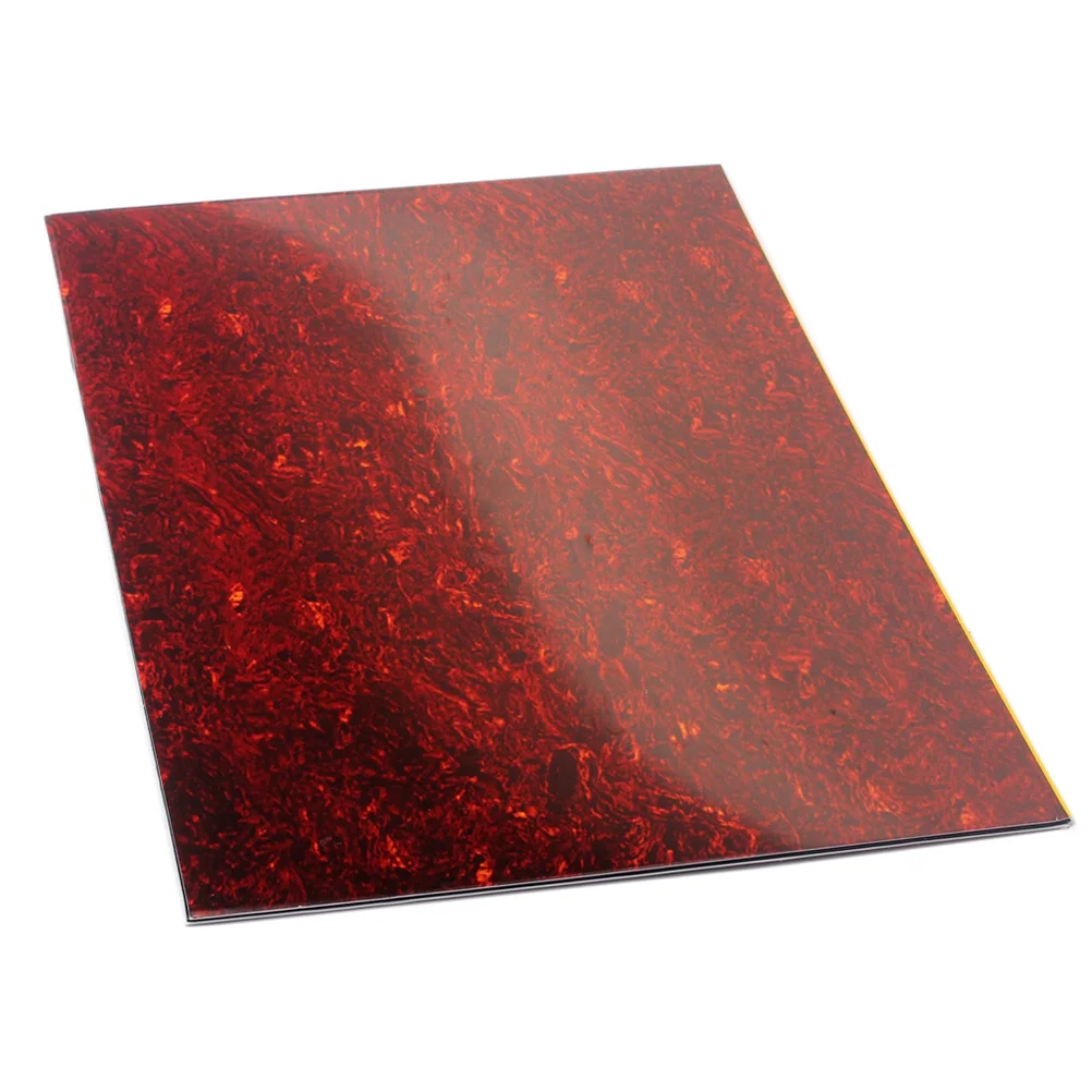 

44x29cm Red Tortoise Shell Acoustic Guitar Pickguard Blank Sheet Self Adhesive Scratch Protection Pickguard Material DIY