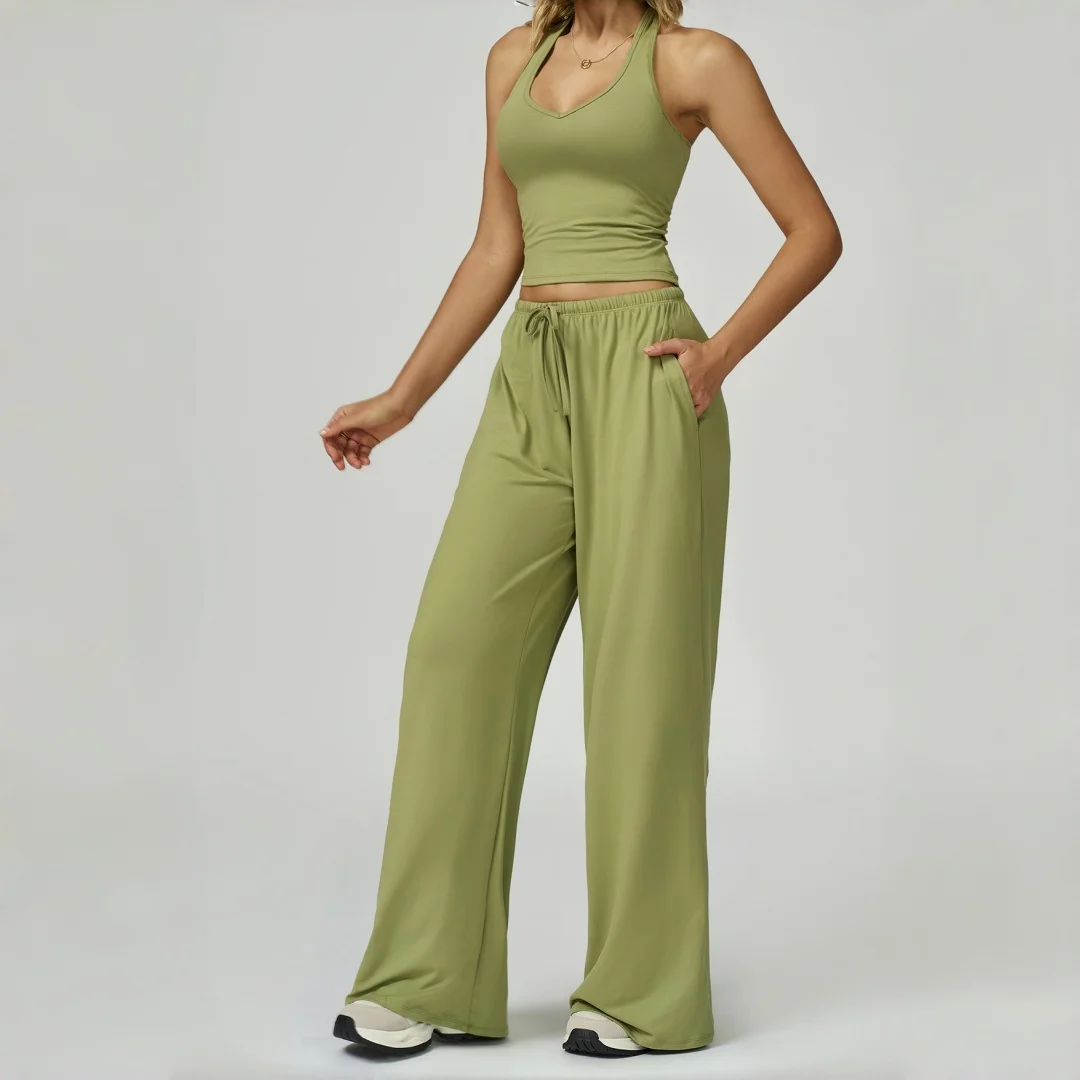 

High Waist Peach Hip Long Sleeves Yoga Set Backless Quick-Dry Sports Vest Pants Set Casual Running Workout Clothes Gym Tracksuit