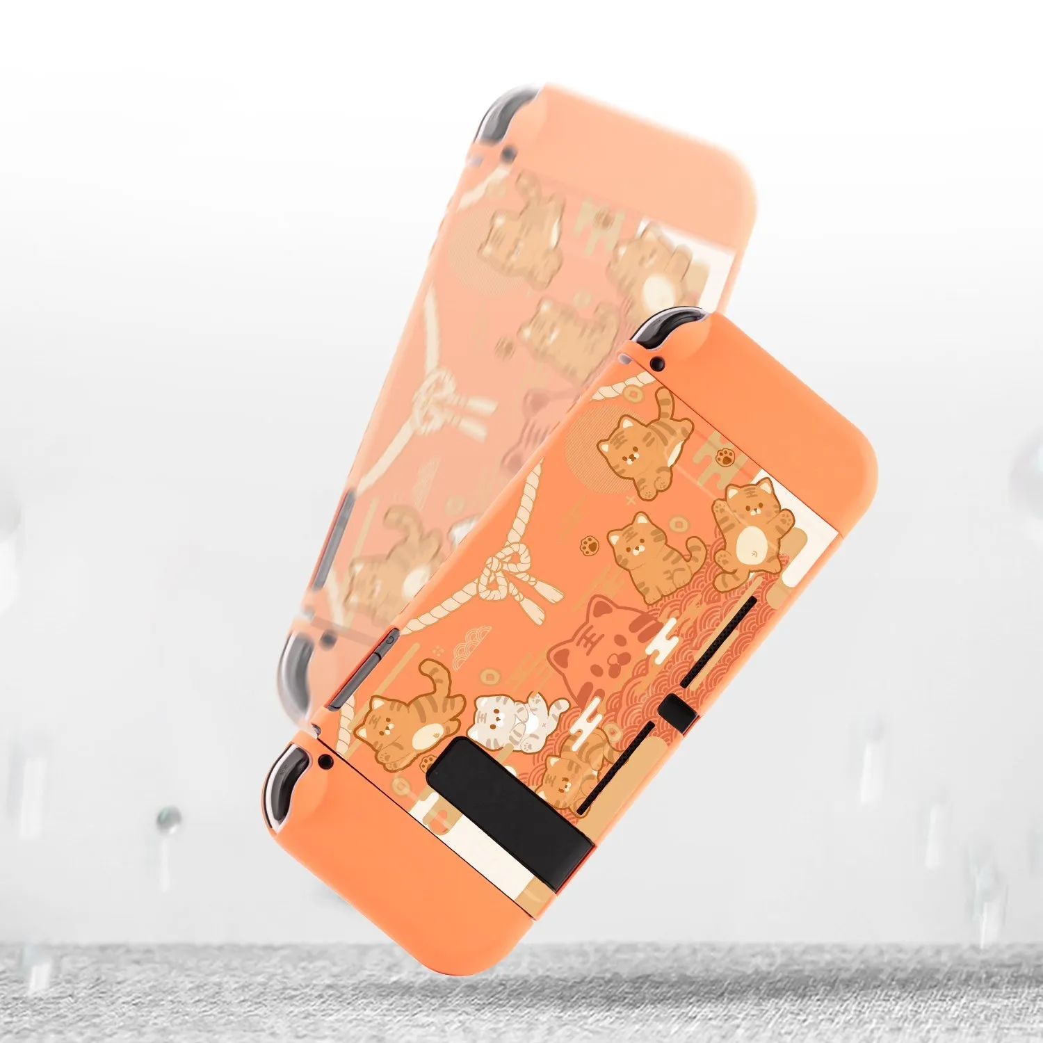 GeekShare-귀여운 타이거 닌텐도 스위치 쉘 조이 콘 스플릿 소프트 TPU 보호 케이스, 닌텐도 스위치 2022 신제품 NS 액세서리