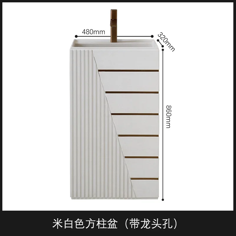 Waschbecken Vom Boden bis zur Decke reichendes Waschbecken im französischen Retro-Stil. Badezimmer-Kunstbecken