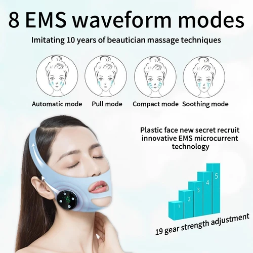 Imagen 2 del producto Vendaje facial fino, levantamiento facial en V y pliegues nasolabiales faciales reafirmantes, doble mentón para mejorar el sueño, mascarilla facial esculpida que levanta