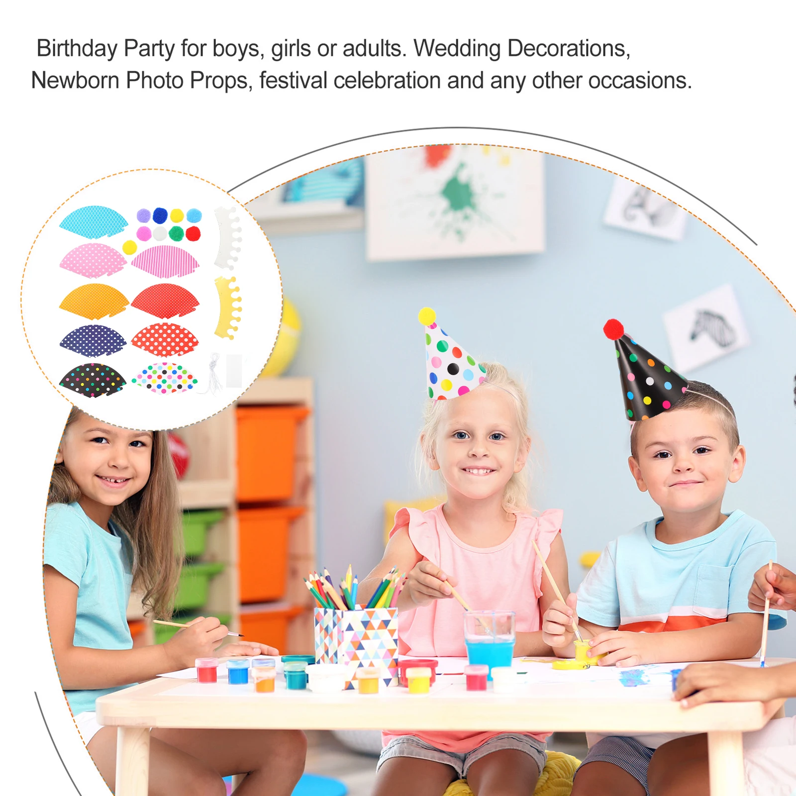 

31pcs Birthday Hats Headdress Crown Caps Cheerful Props Lovely Photo Props For Birthday Party Decorations