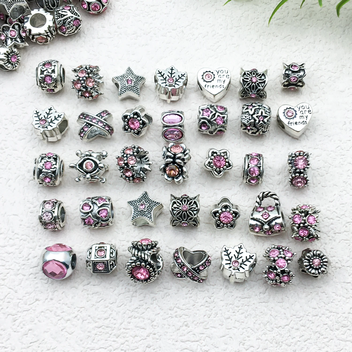 

Mix 10pcs retro inlaid rhinestone alloy enamel spaced large hole beads at will, DIY bead bracelets, necklaces, jewelry accessory