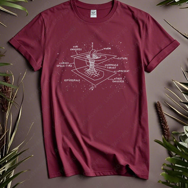 السماوية الثقب الدودي الوقت القطن التي شيرت الفضاء الاعوجاج الحفرة السوداء الكون تيز الفيزياء الفلكية علم الفلك البعد الرجال النساء بلايز