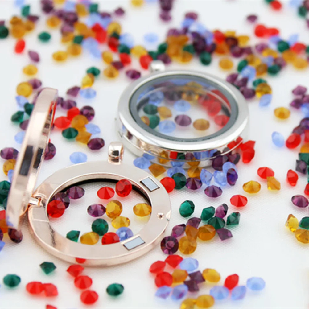 

2Pcs Round Necklace Parts Zinc Alloy Glass Pendant DIY Creative Lightweight Funny Photo Storage Box Necklace Accessories