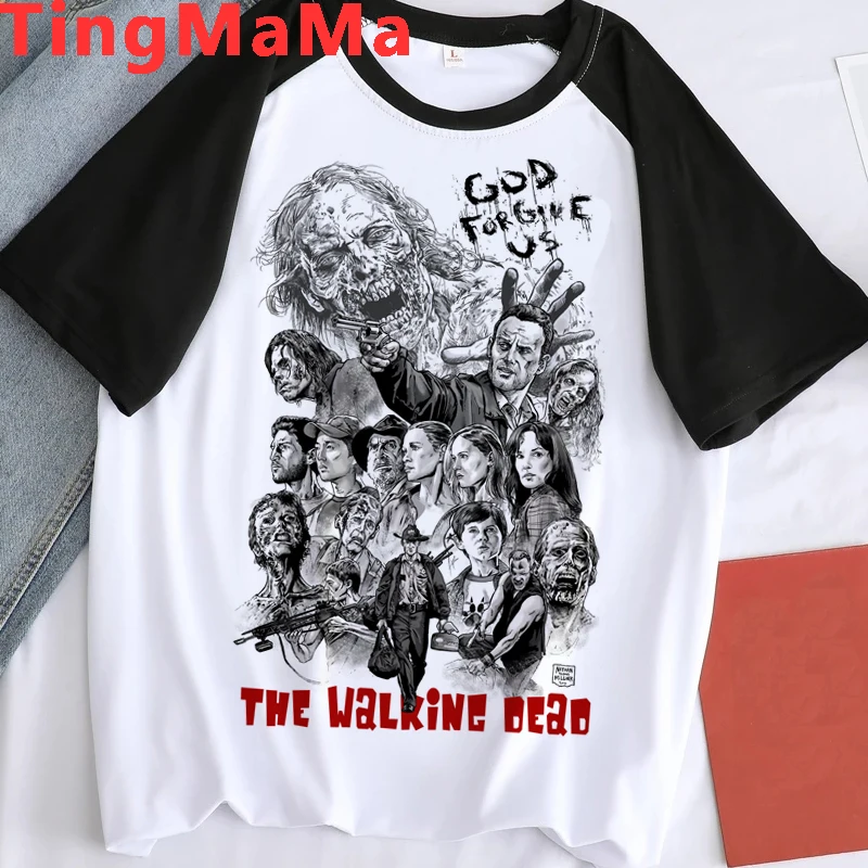 New The Walking Dead T Shirt Men Movie Horror Zombie Graphic Tees Negan Cartoon T-shirt Harajuku Unisex Tops Tshirt Male