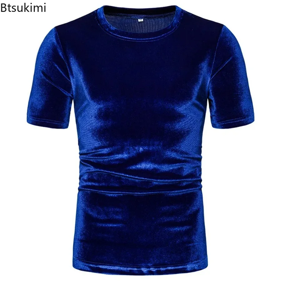 Männer Sommer Samt Rundhals Kurzarm T-shirt Vintage Hip Hop Tees Tops Mann Harajuku Punk Straße Tragen Koreanischen Stil kleidung