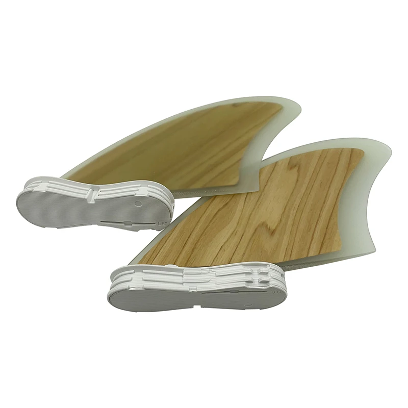 

K2 UPSURF FCS 2 Surfboard Keel Fins Twin Set, Quilhas Fibreglass Performance Core, Bamboo Veneer, Funboard Fins, Double Tabs