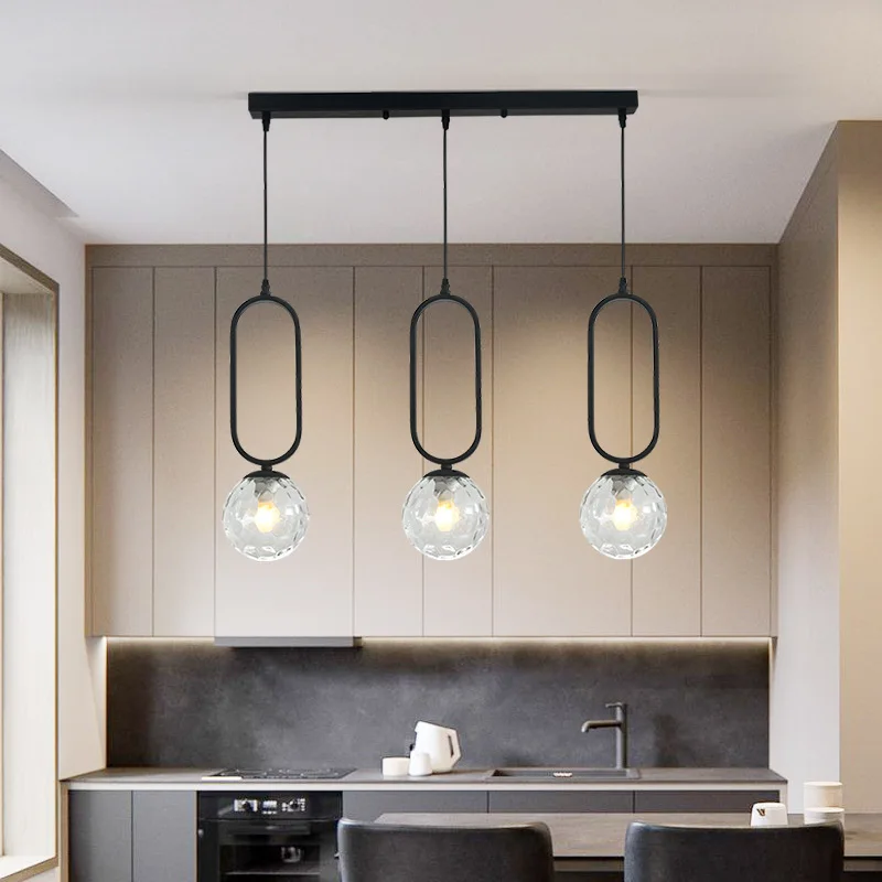 

Minimalist Nordic Glass Pendant Light Modern LED Retro Spherical Pendant Light Restaurant Bar Counter Bedroom Bedside Atmosphere