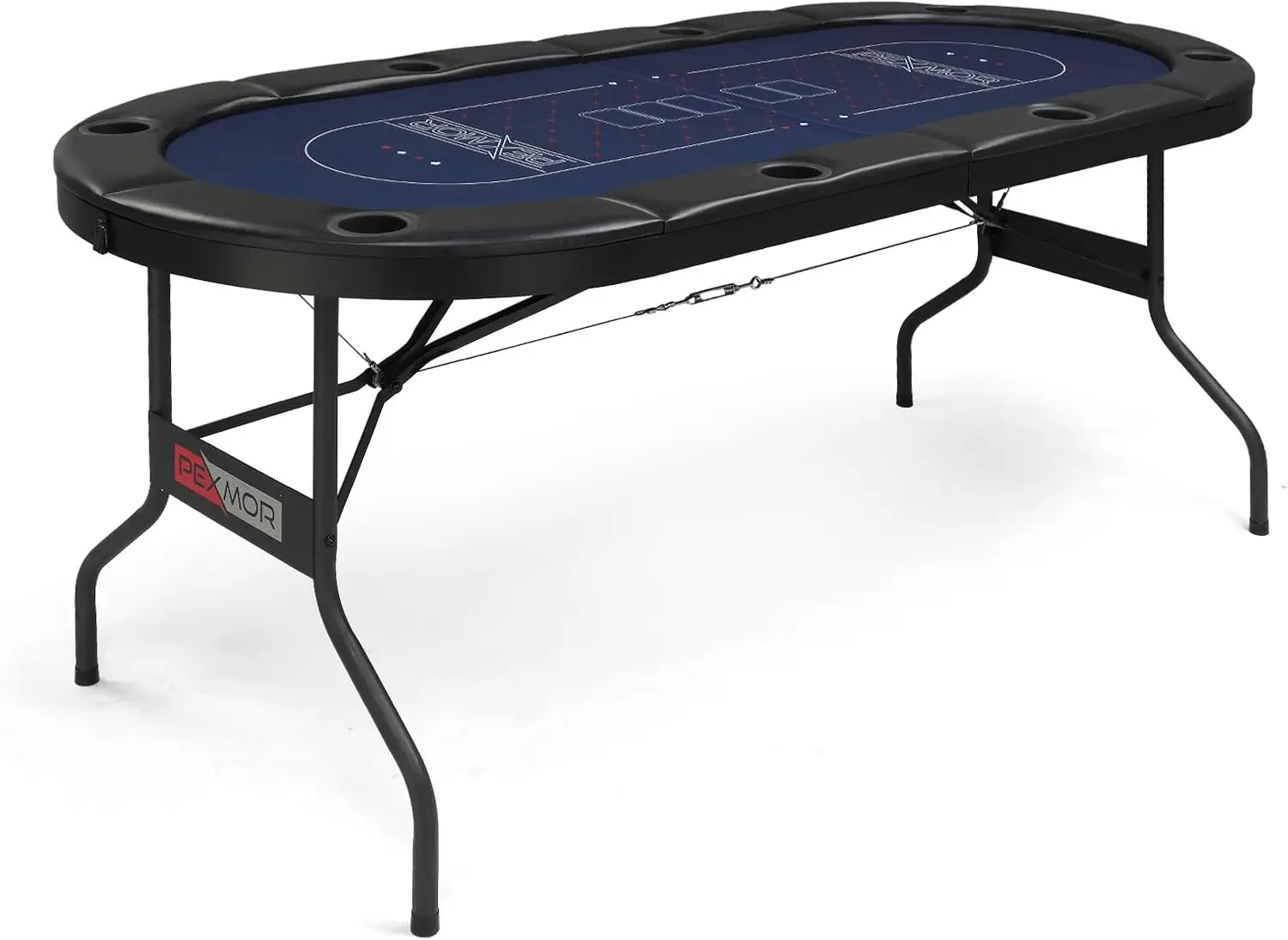 Table de poker pliable pour 8 joueurs, table de jeu pliante pour Texas Holdem Blackjack, avec porte-gobelets plus profonds en acier inoxydable, Casino Gra