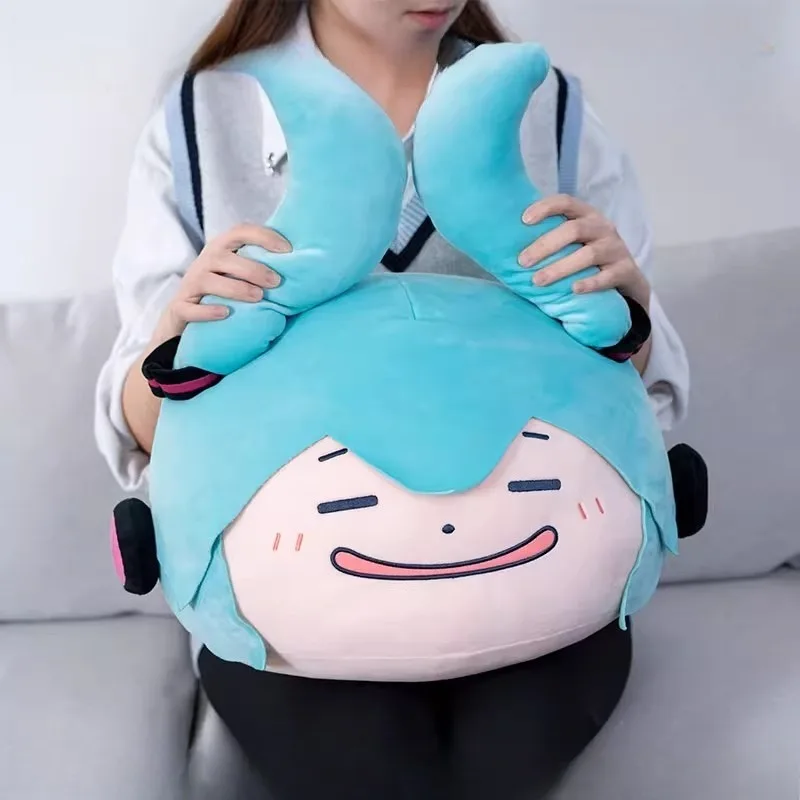 Kawaii Hatsune Miku 40 cm Plüsch-Kissen, weiches Anime-Umarmungskissen, Geschenk für Fans, niedliches Charakter-Dekor, Cosplay, Heimgeschenk