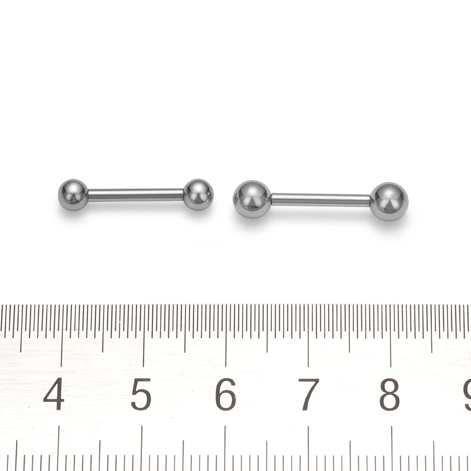 1/10 Stück Externer/Interner Gewinde-Piercing-Schmuck aus G23 Titan, 14G 16G, langer Industrial Barbell Ring, Zungenpiercing, sexy Barbell – Detail 1