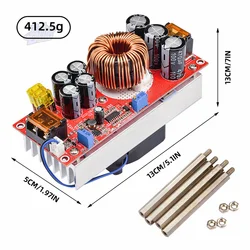 1800W 40A 1500W 30A 1200W 20A DC-DC Boost Converter Step Up  Module 10-60V to 12-90V Adjustable Voltage Charge Power Supply