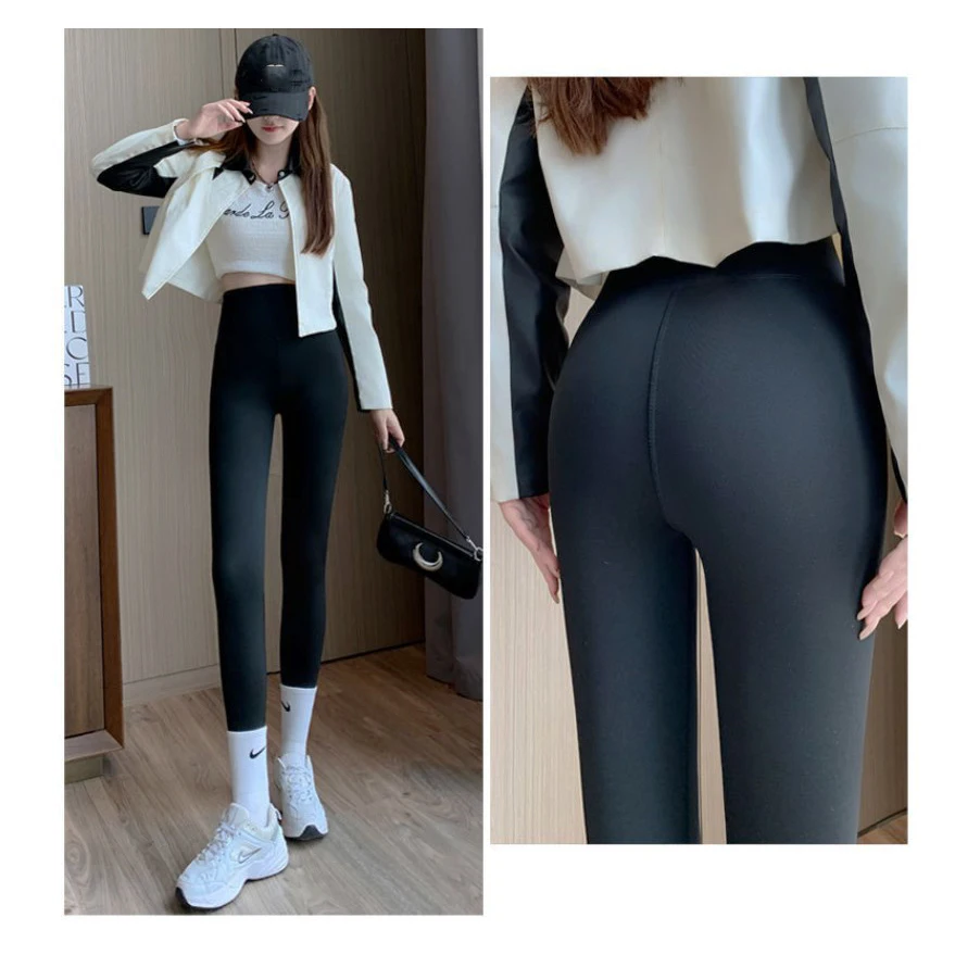 Winter Warm Leggings Women\'s Thermal Pants Polar Pantyhose Sock Lined Pants Velvet Tights Warm Plush High Waist Wool Leggings