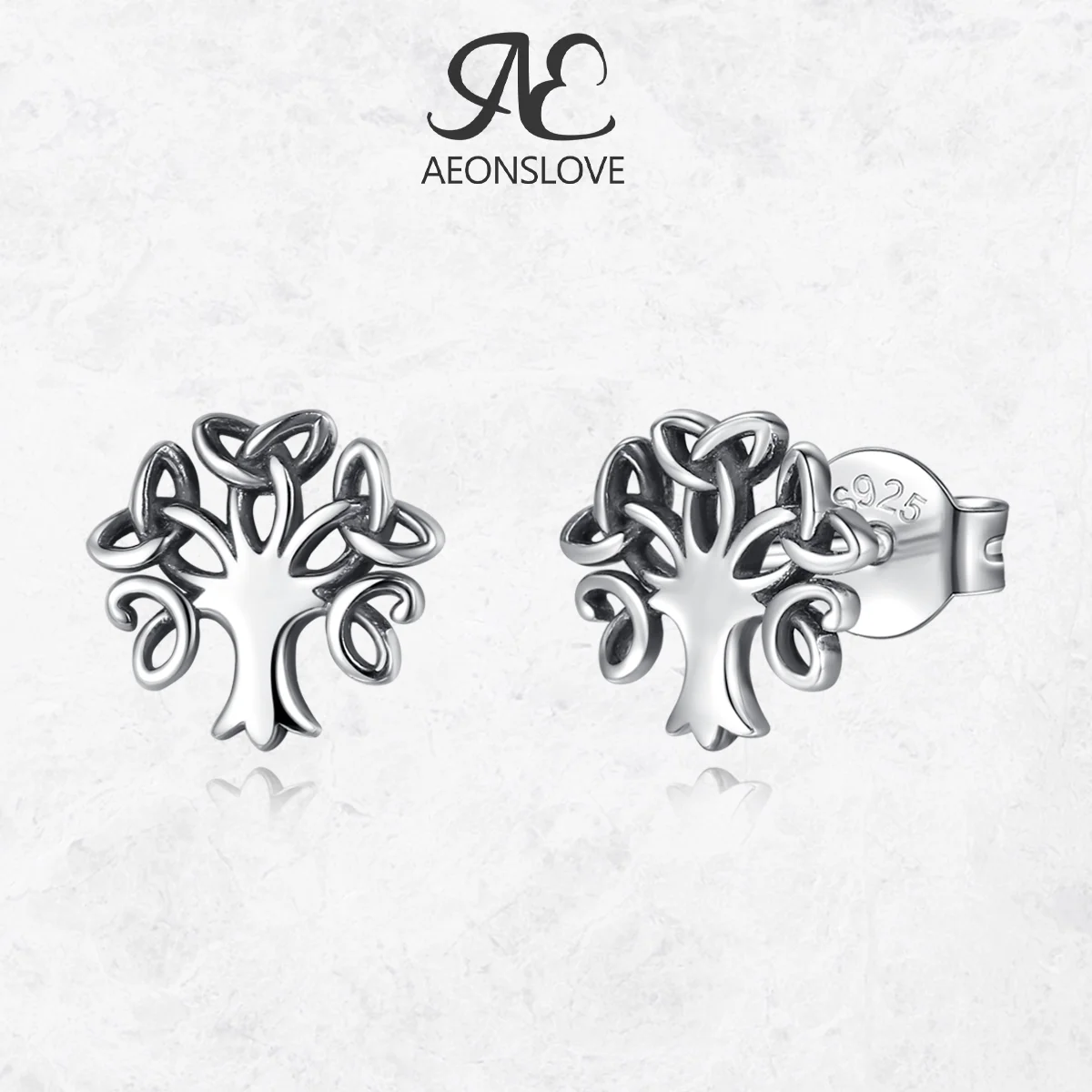 

AEONSLOVE 925 Sterling Silver Tree of Life Stud Earrings Vintage Celtic Knot Earrings Wicca Pagan Jewelry Party Gifts for Women