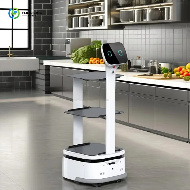 Restaurant Autonomous Navigation Waiter Robot Dual-Use Food Serving & Package Delivery Transport Robot