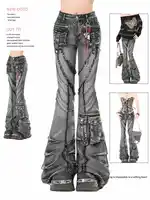 2025 Otoño Invierno pantalones vaqueros de mujer Dark Academia Cargo Jean acampanado campana inferior diseñador Kpop japonés Y2k 2000s Goblin Core