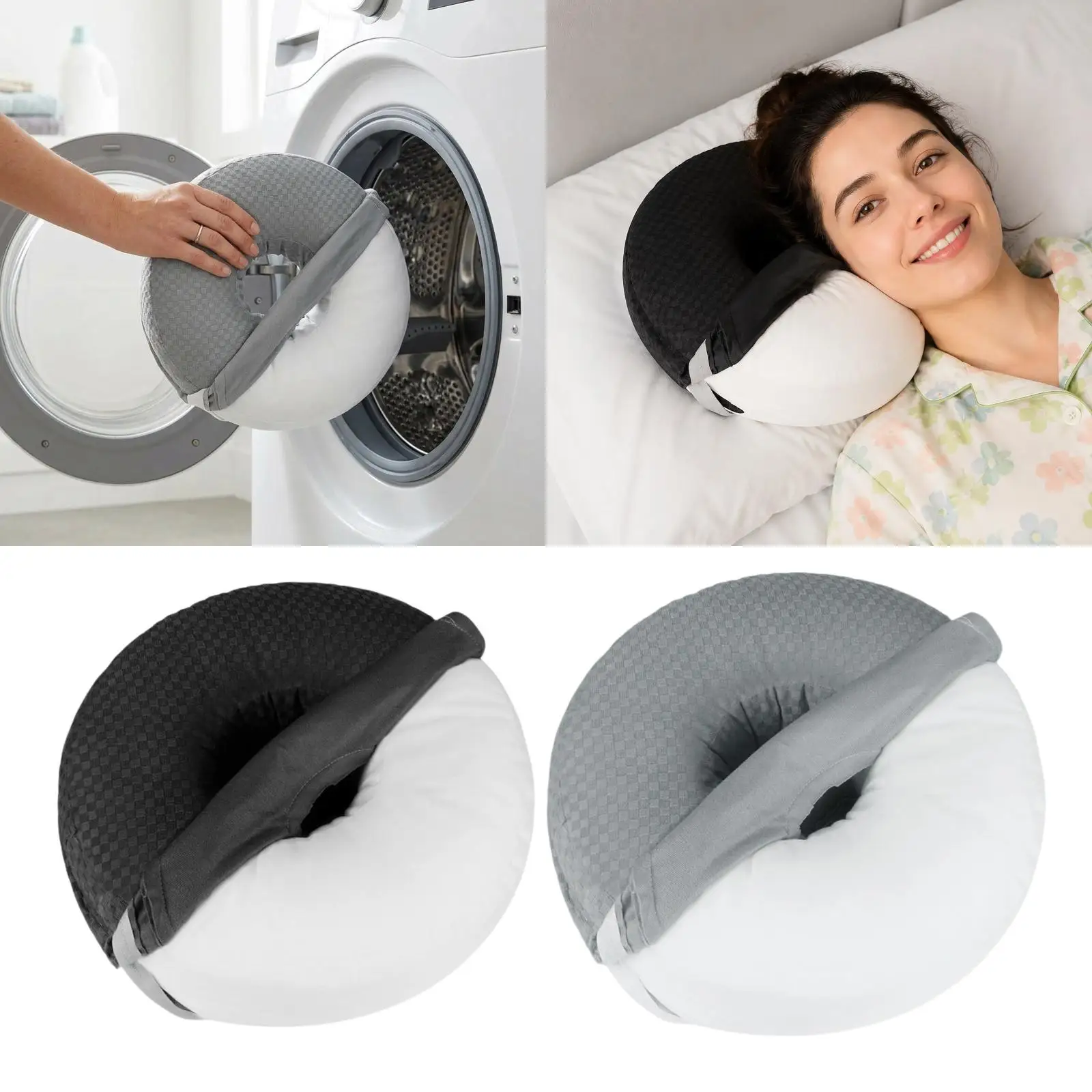 Ear Hole Side Sleeping Pillow Removable Ear Cushion for Bedroom Office Travel Comfortable Nap Pillow