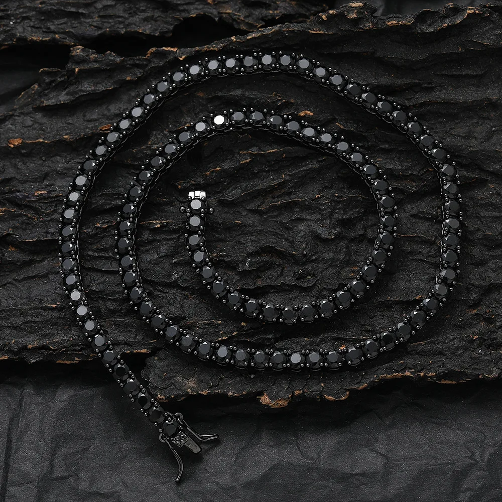 

EUREKA Хип-Хоп Черный CZ Камень Проложенный Bling Iced Out 1-рядная теннисная цепочка-чокеры Ожерелья для мужчин и женщин Унисекс Рэперские украшения