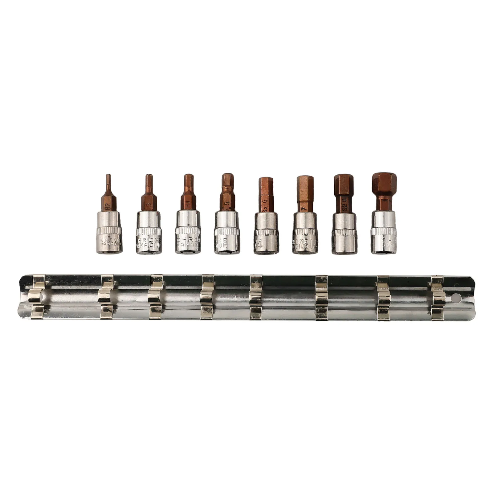 8 pezzi da 1/4 pollici kit di strumenti per lavori di riparazione dell'azionamento facile da usare gamma di dimensioni metriche in metallo ad alta durezza estremità di azionamento dentellata