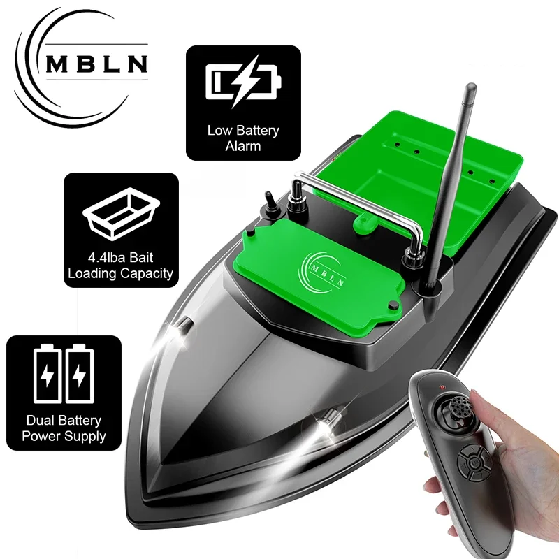 2024 New Dual Battery System Intelligent Remote Control Fishing Bait Nesting Boat, 2kg Large Silo, 10 Hours Long Battery Life VX