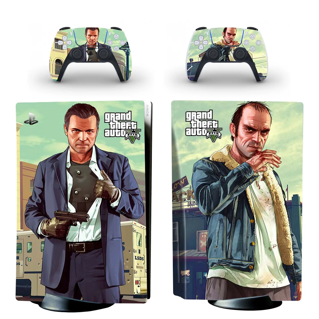 Grand Theft Auto V GTA 5 PS5 Disc Skin Sticker Protector Decal Cover for Console Controller PS5 Disk Skin Sticker Vinyl