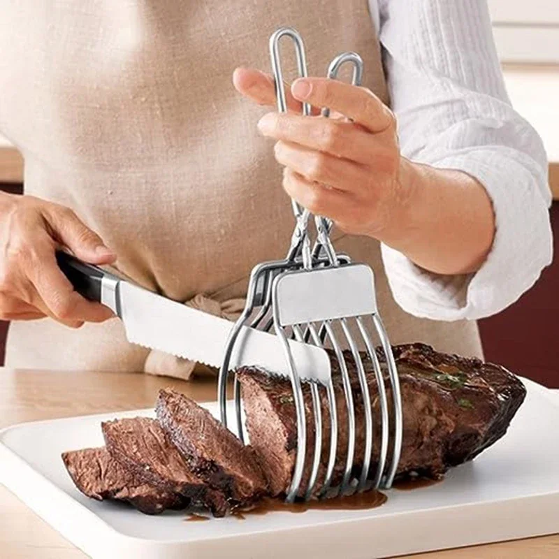 

CANBOUN 1 шт., зажим для ломтиков из нержавеющей стали, зажим для мяса, разделитель ветчины, разделитель ветчины для хот-догов, зажим для хлеба, плоскогубцы для резки овощей и фруктов