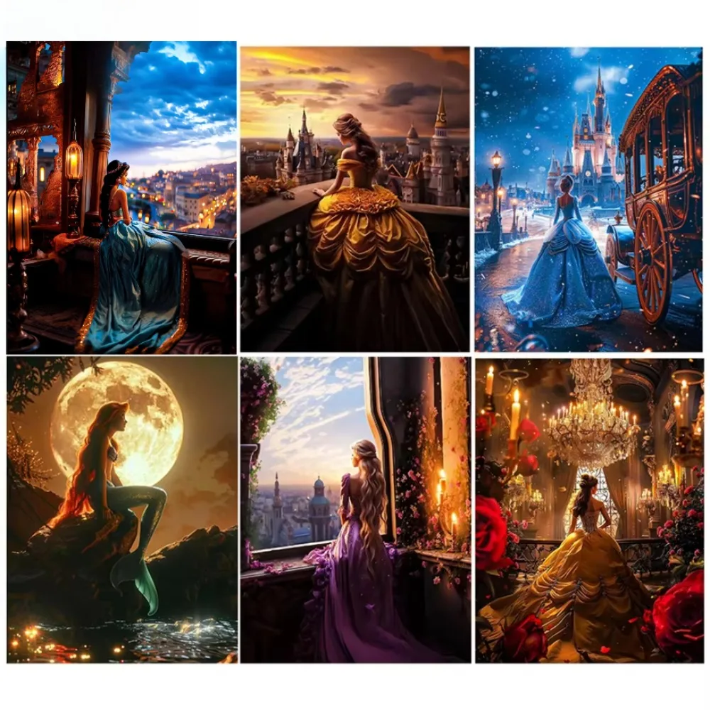 

Disney Diamond Embroidery Sleeping Beauty Mosaic Cross Stitch Painting Princess Full Square&Round Wall Art