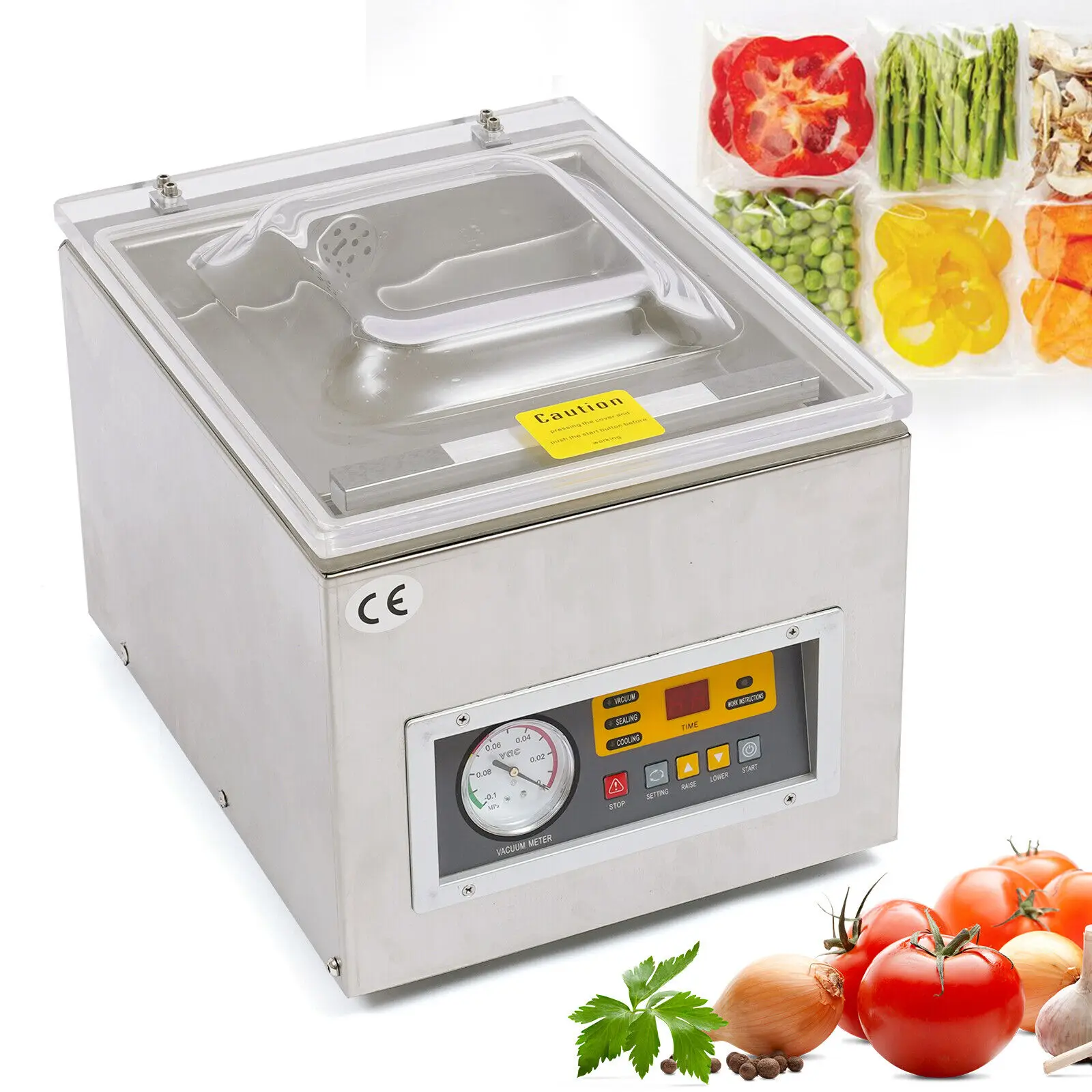 120W Table Top Commercial Vacuum Sealing Machine Packing Sealer Chamber DZ-260S Digital Packing Sealing Machine Desktop