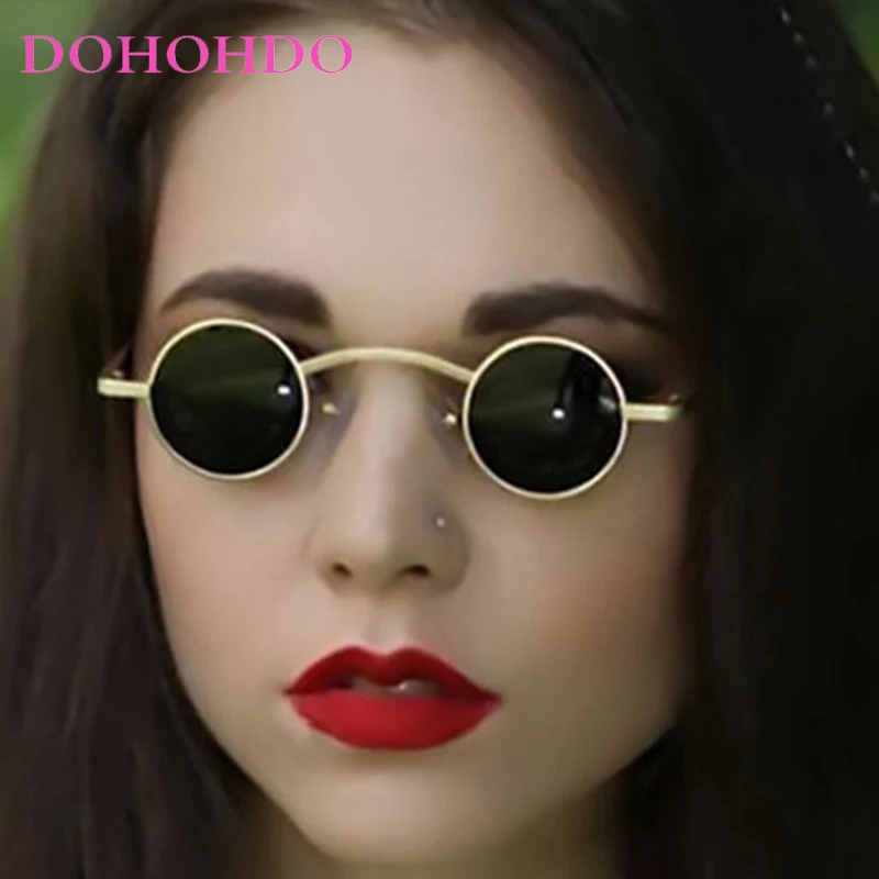 نظارات شمسية عصرية بإطار معدني صغير بيضاوي للنساء والرجال بتصميم علامة تجارية فاخرة للسفر في الهواء الطلق نظارات UV400 lrest
