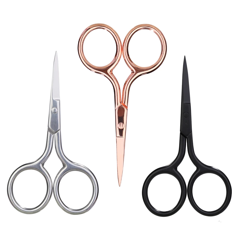 IMAZY Forbici per sopracciglia Ciglia in acciaio inossidabile a punta Mini Forbici da ricamo Filo da cucito Cucito Piccola forbice 1PC