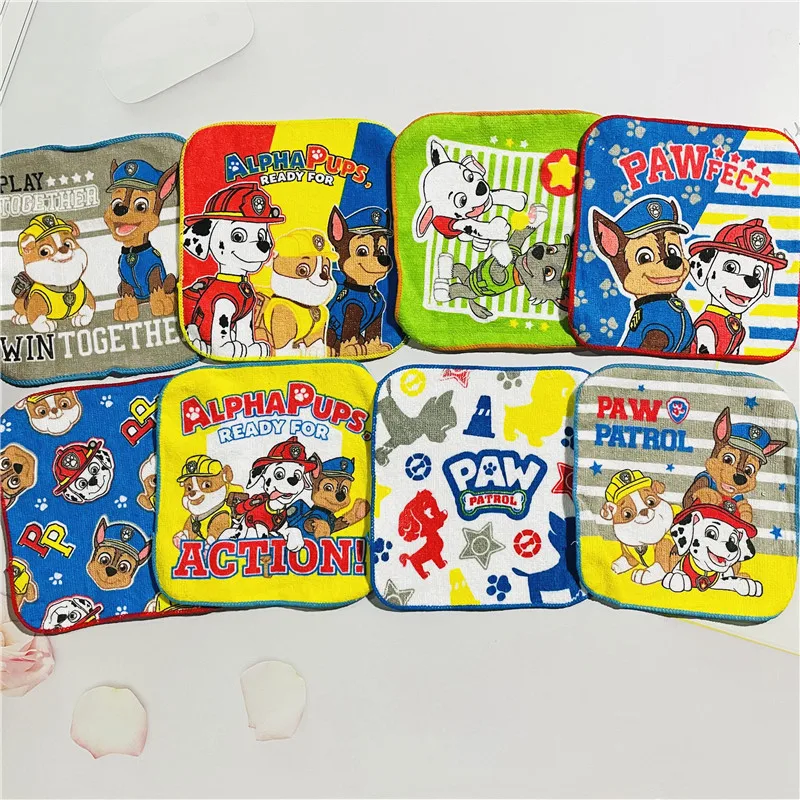 PAW Patrol Fashion Cartoon Anime 15x15cm Children Hanky Cotton Towel Boy Girl Kindergarten Handkerchief Wipe Hands Towel Gifts