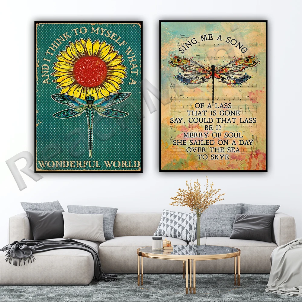 Skye Boat Song For Fan Outlander Sing Me A Song Of A Lass Hippie Dragonfly Poster, Most iconic quote poster, Home Decor Art