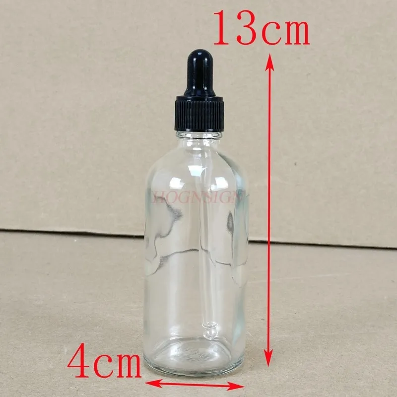 Transparent screw-top glass dropper bottle 100ml sealed dropper chemical experiment equipment essential oil bottle