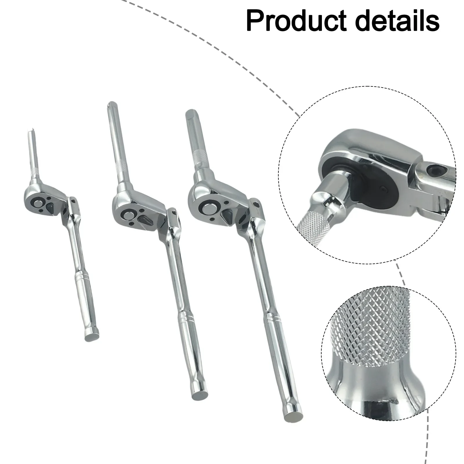 Robust 6PC Ratchet Wrench Set with Ergonomic Handle and Flexible Head Perfectly Suited for Use in Cramped Spaces
