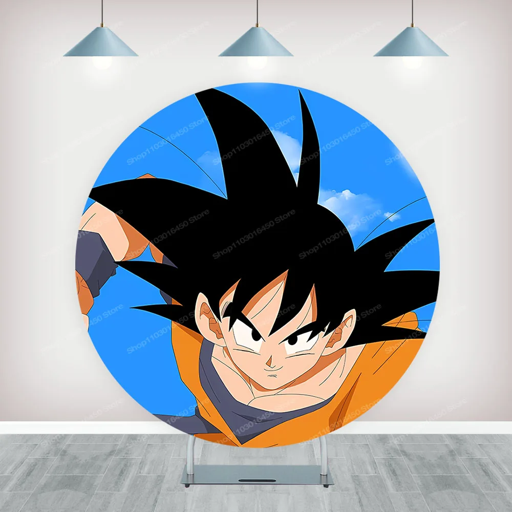 Toile de fond ronde sur le thème du Dragon Ball, cercle élastique, dessins animés mignons, fête d'anniversaire, accessoires de décoration d'intervalles, baby shower