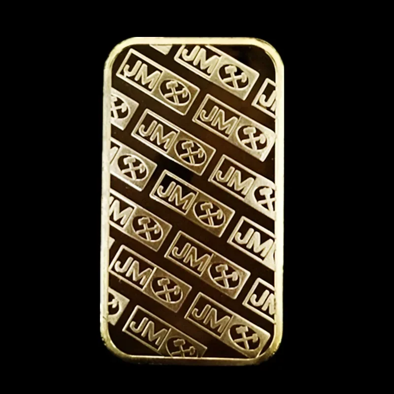 4 pcs The Non magnetic  Johnson Matthey JM  silver gold plated bullion souvenir coin bar with different laser serial number