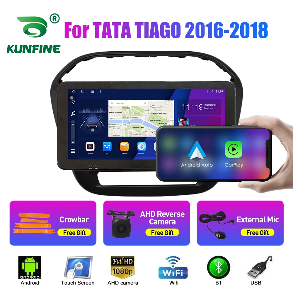 

10,33-дюймовый автомобильный радиоприемник для TATA TIAGO 2016-2018 2Din Android, восьмиядерный автомобильный стерео DVD, GPS-навигатор, плеер, QLED-экран Carplay