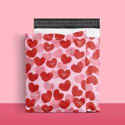 100PCS 25x35cm Rose Poly Mailer Adhesive Envelopes Bag Women Girl's Gifts Packaging Wedding Anniversary Plastic Mailing Pouches