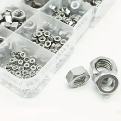 304 Stainless Steel Hex Nuts Assortment Kit - 205pcs M2-M12 A2-70 Nuts Set For Screws & Bolts