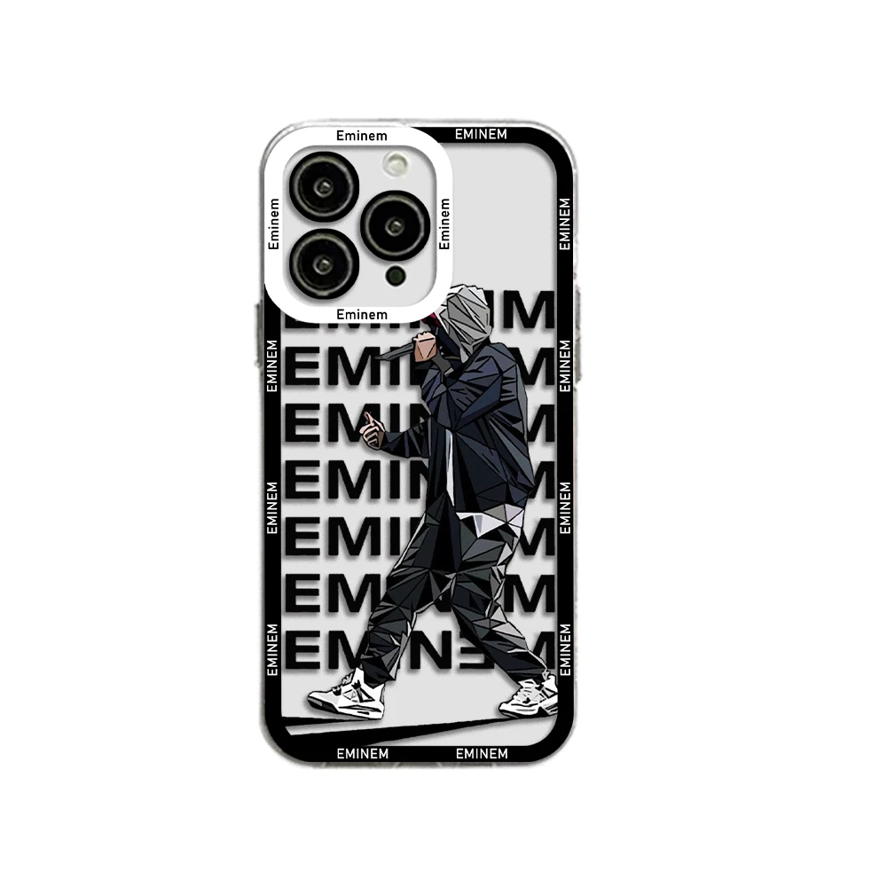 Rap Singer Eminem Phone Case For iPhone 15 14 13 12 11 Mini Pro Max X XR XSMax 6S 6 7 8 Plus SE20 Transparent Cover