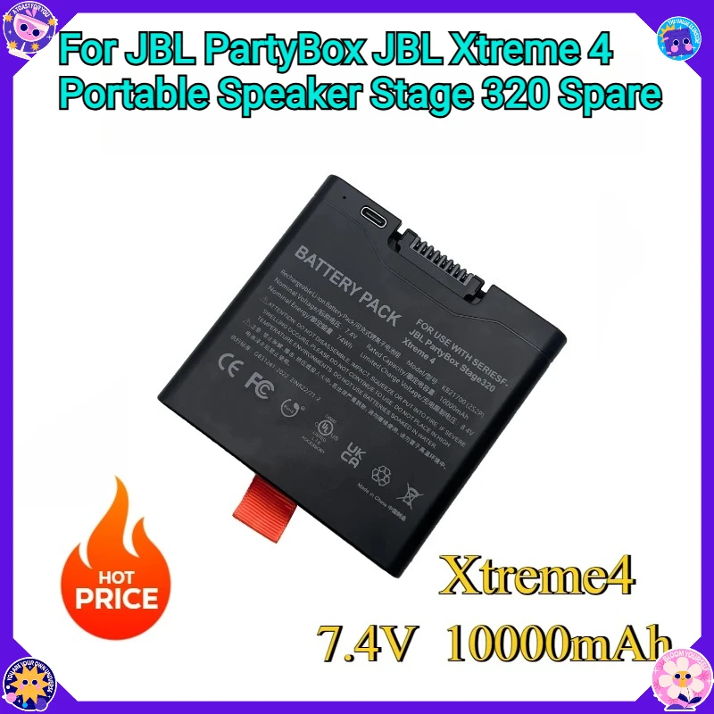 

New 10000mAh High capacity For JBL PartyBox JBL Xtreme 4 Portable Speaker Stage 320 Spare Battery with TYPE-C input